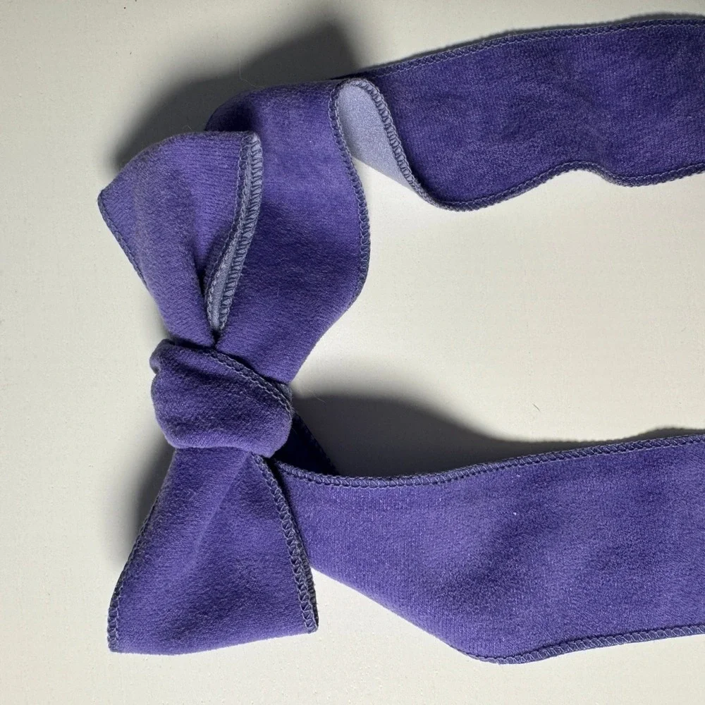 Purple Belt Tie Headband Hair Wrap Bow Pointed Ends Soft Velvet Lavender Pastel